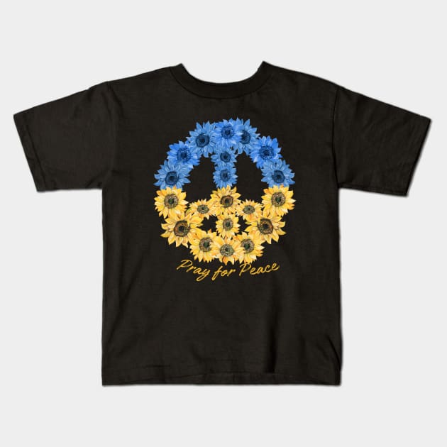 Peace for Ukraine Kids T-Shirt by Jean Plout Designs